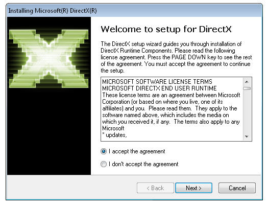 directx end user web installer